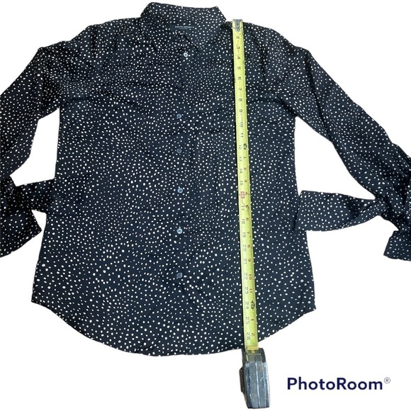Banana Republic Dillon Black White Polka Dot Button Down Shirt Women’s Small - Picture 3 of 5